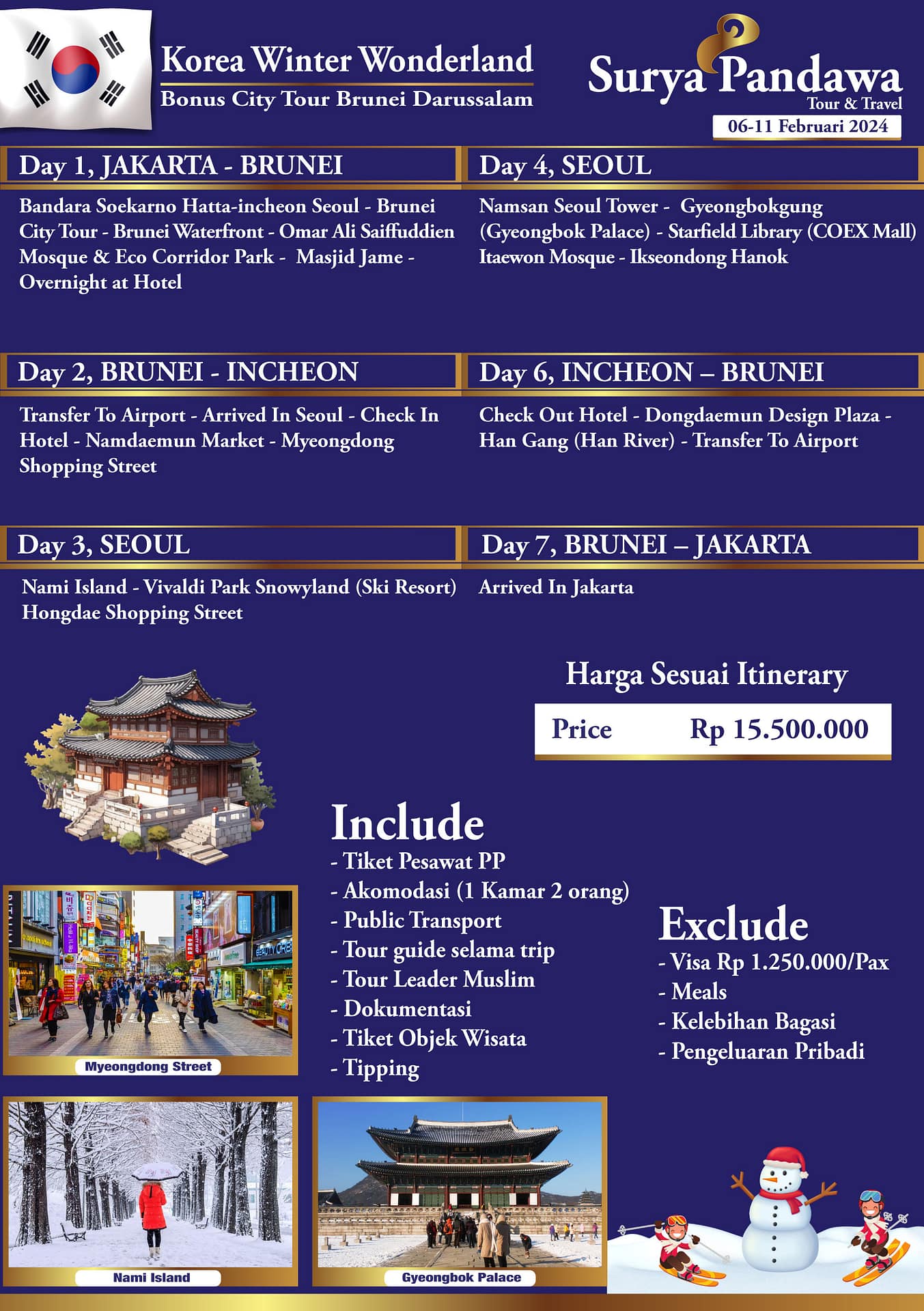 KOREA WINTER WONDERLAND 2024 Surya Pandawa   Itinerary Korea Winter Wonderland 6 11 Feb 2024 